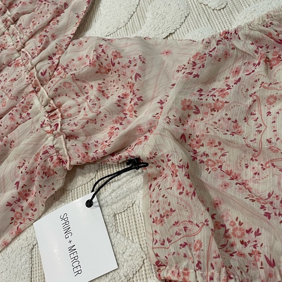Spring + Mercer Maxi Short Sleeve Floral Print Dress Sz. M NWT - Picture 10 of 13